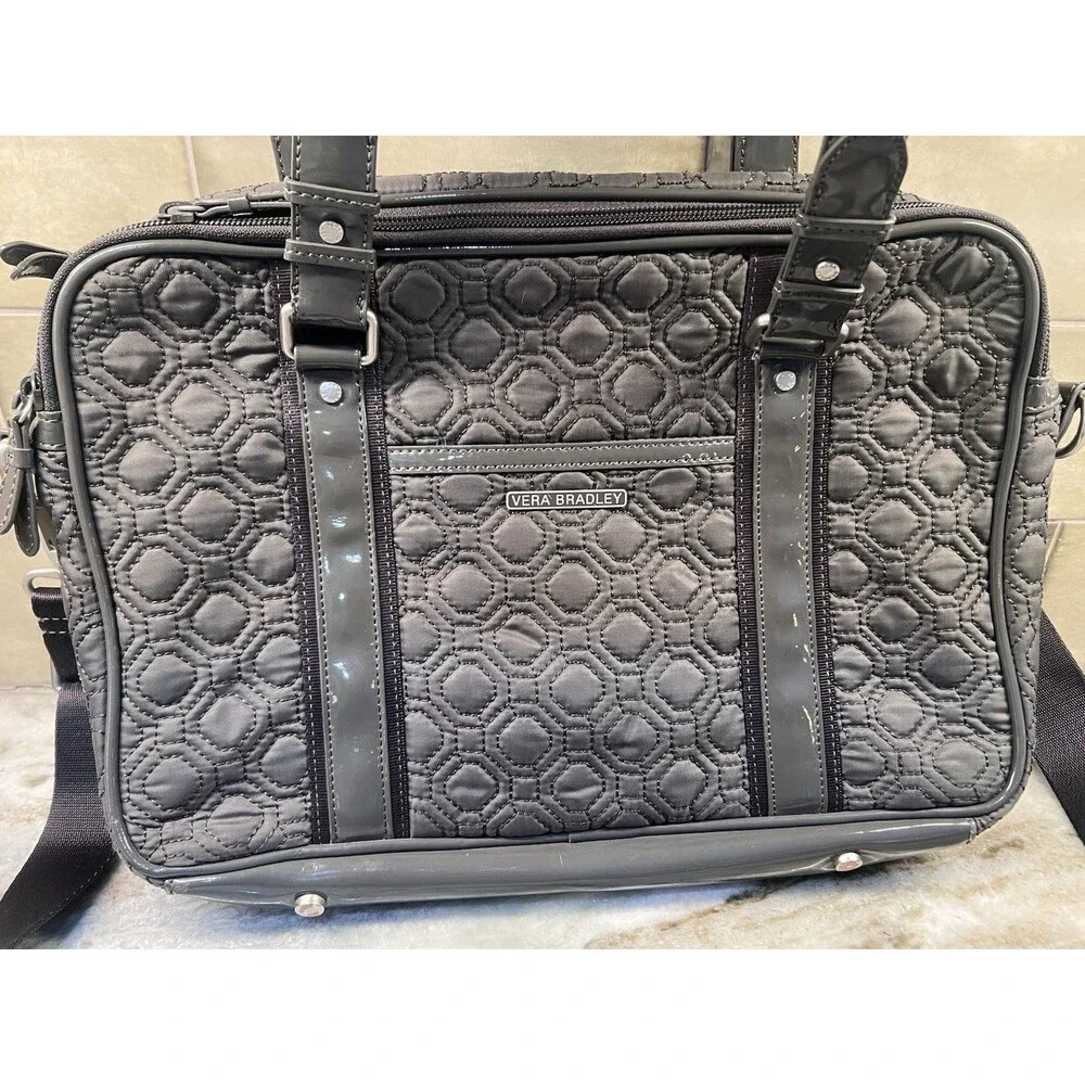 Vera Bradley Large Tote in Performance Twill Tranquil Gray Laptop Bag Womens Bag